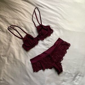 Victoria’s Secret Burgundy Lingerie Set